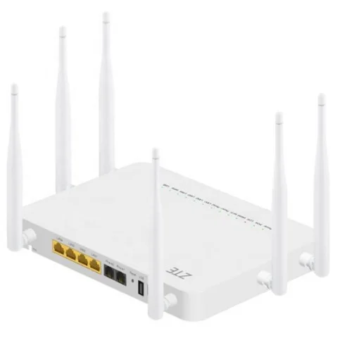 Абонентский терминал ZTE ONT GPON, 4 порта 10/100/1000Base-T, 2 порта POTS, 2,4/5ghz WiFi, USB Абонентский терминал ZTE ONT GPON, 4 порта 10/100/1000Base-T, 2 порта POTS, 2,4/5ghz WiFi, USB